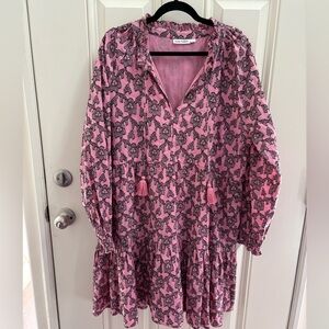 Roller Rabbit Pau Dress in Pink Women’s Size XL Boho Oversized